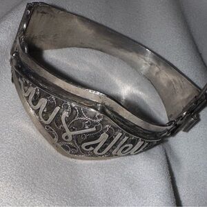 Vintage Antique Moorish North African Silver Filigree Cuff Bracelet